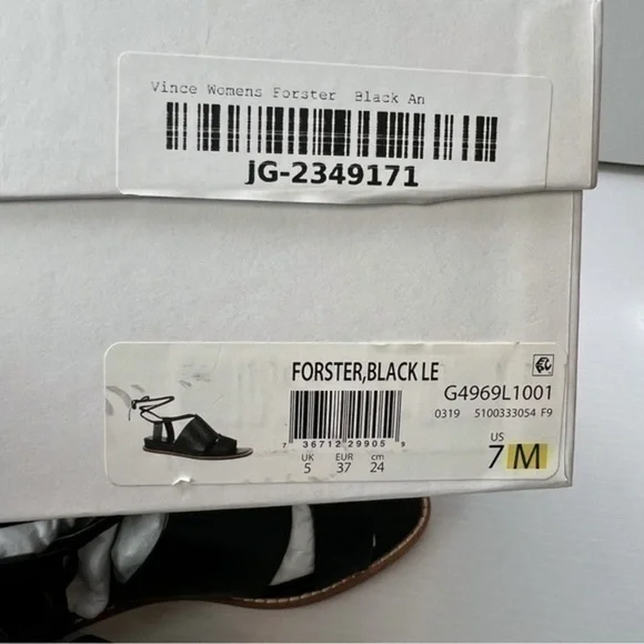 Vince womens black ankle wrap forester sandal size 7M - Picture 8 of 11